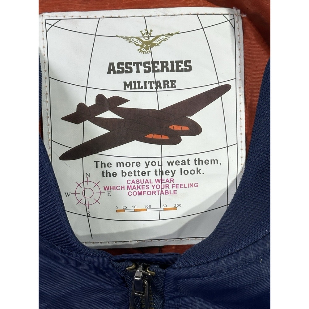 NASA Space Shuttle Bomber Jacket ASSTSERIES Militare Navy Youth L - Picture 2 of 6